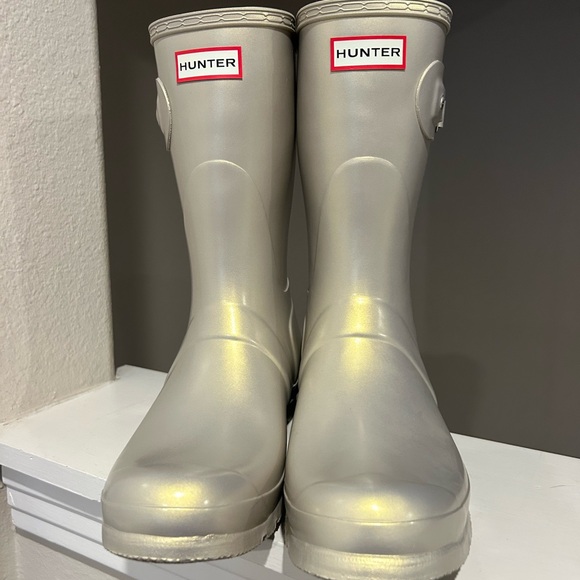 Hunter Original Nebula Wellingtons Pale Gold Rain Boot Snow- Size 10 - Picture 7 of 10